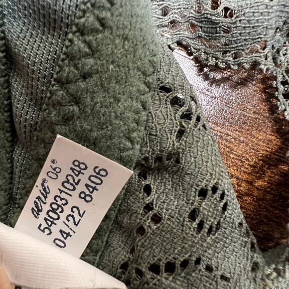 Aerie Real Happy Bra 36D Wireless Lightly Lined Candy Lace Floral Bralette Green - Picture 9 of 12